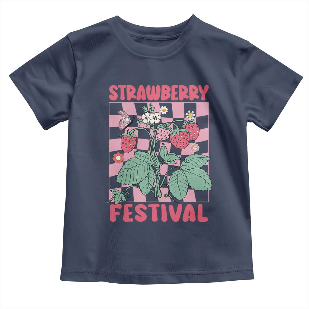 Strawberry Festival Toddler T Shirt Fruit Lover Botanical Retro Groovy