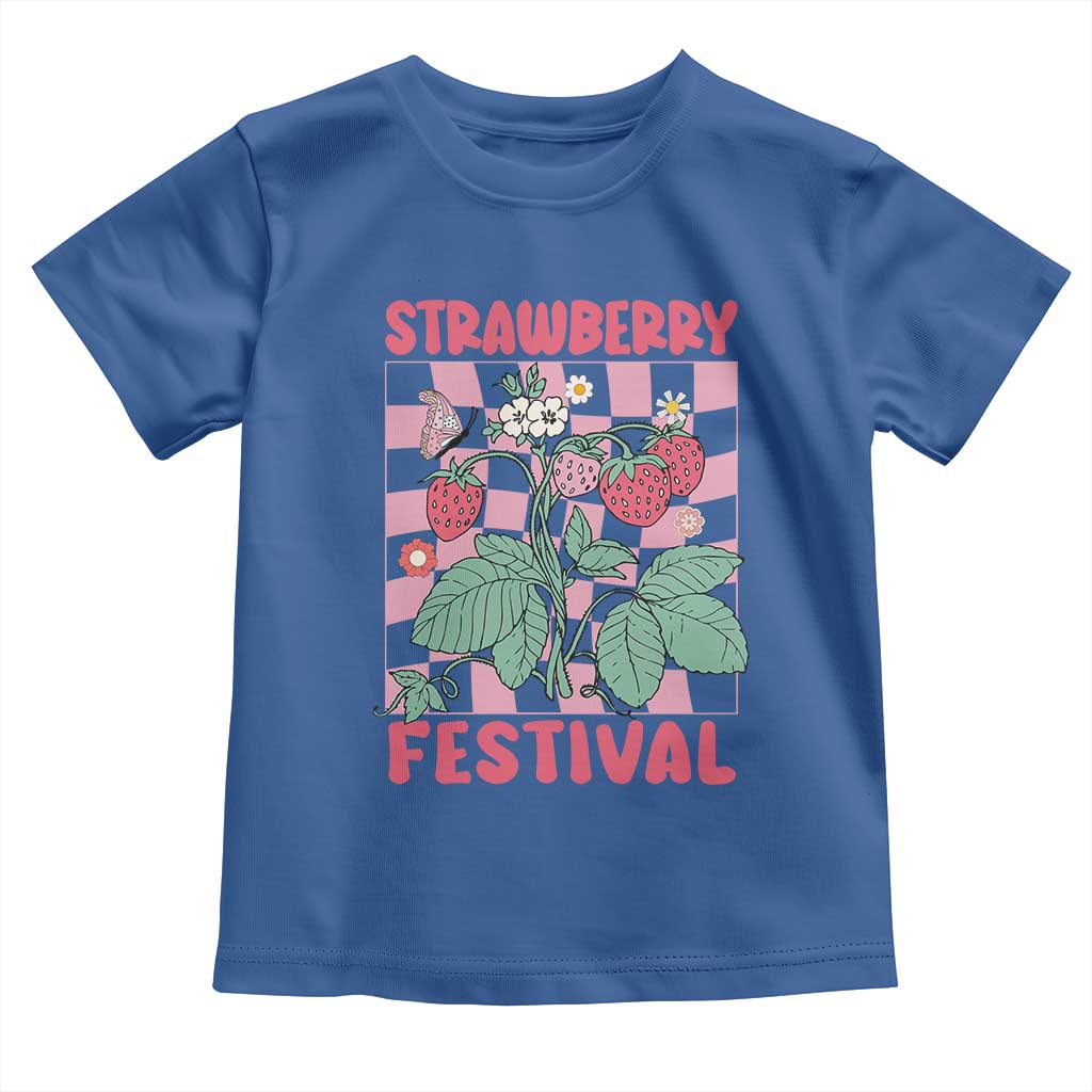 Strawberry Festival Toddler T Shirt Fruit Lover Botanical Retro Groovy