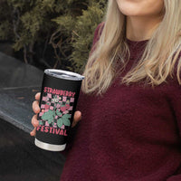 Strawberry Festival Tumbler Cup Fruit Lover Botanical Retro Groovy