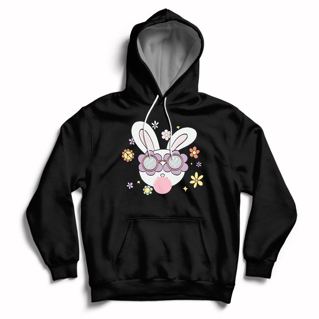 Retro Cute Easter Bunny Head Glasses Bubblegum Easter Day Hoodie - Wonder Print Shop