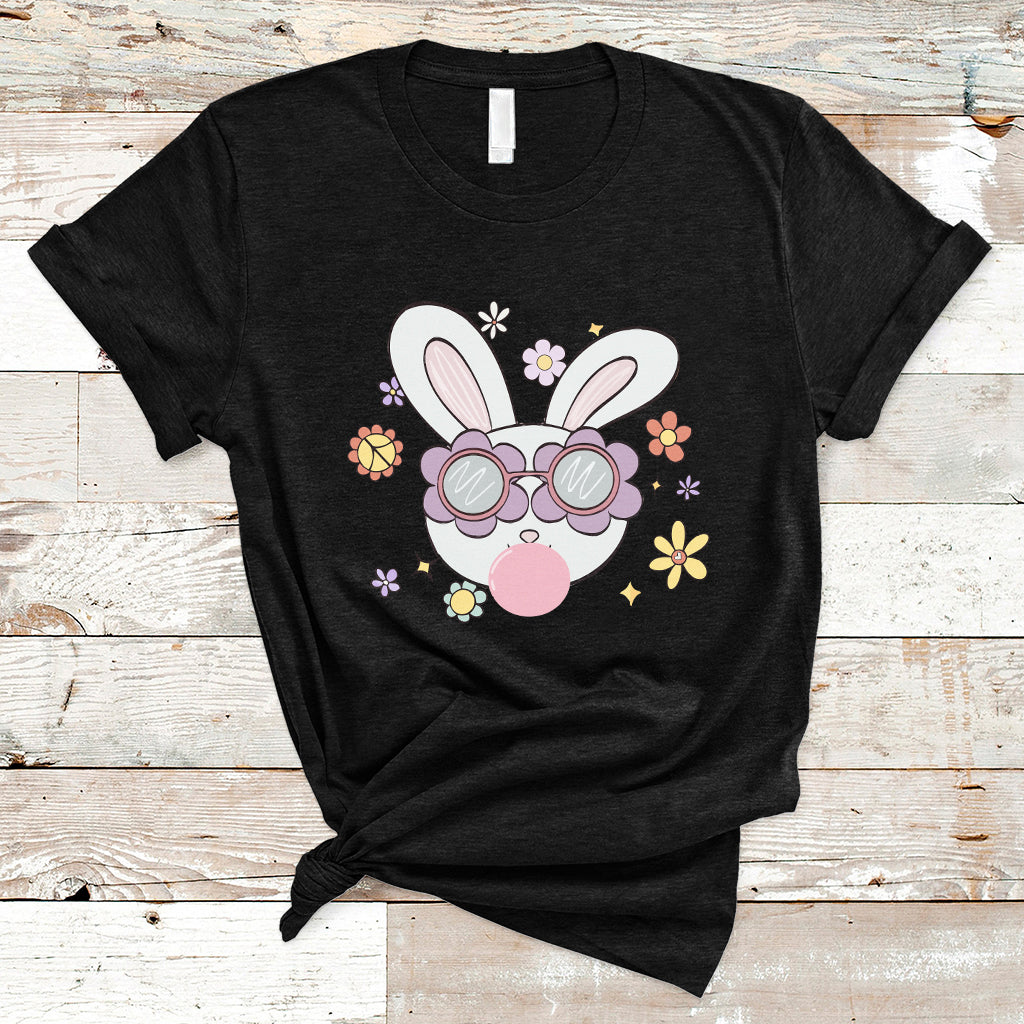 Retro Cute Easter Bunny Head Glasses Bubblegum Easter Day T-Shirt - Wonder Print Shop