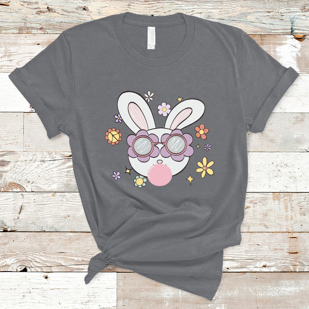 Retro Cute Easter Bunny Head Glasses Bubblegum Easter Day T-Shirt - Wonder Print Shop