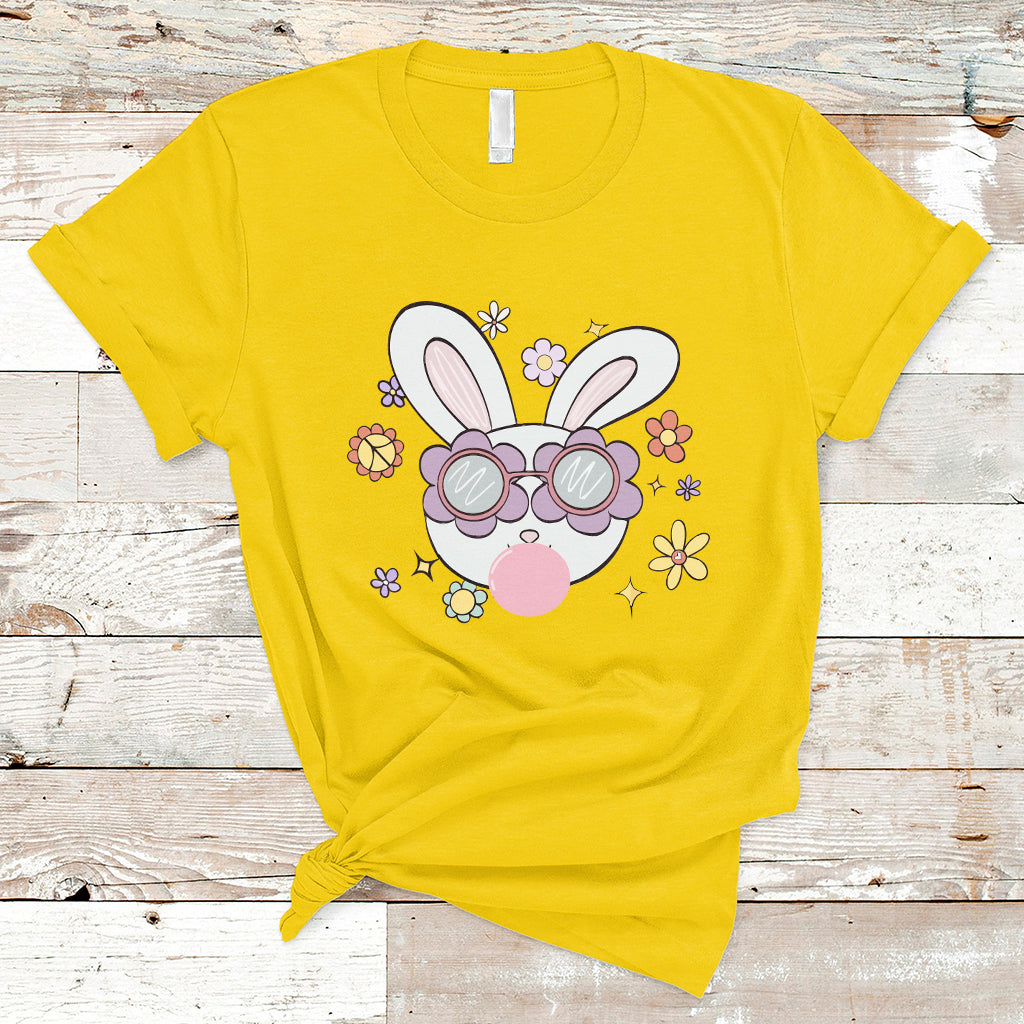 Retro Cute Easter Bunny Head Glasses Bubblegum Easter Day T-Shirt - Wonder Print Shop