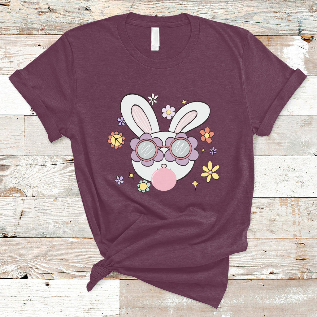 Retro Cute Easter Bunny Head Glasses Bubblegum Easter Day T-Shirt - Wonder Print Shop
