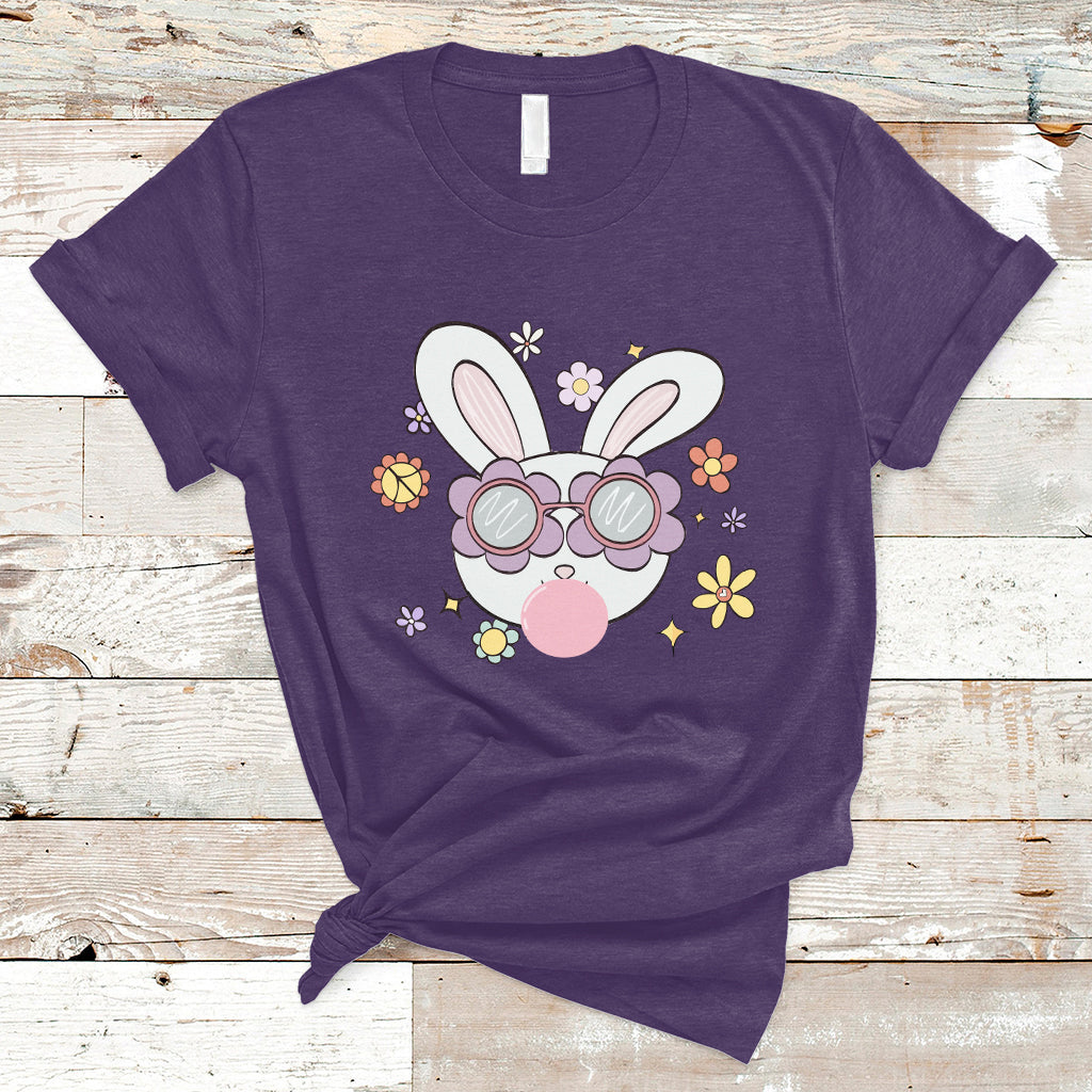 Retro Cute Easter Bunny Head Glasses Bubblegum Easter Day T-Shirt - Wonder Print Shop