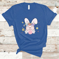 Cute Easter Bunny Head Glasses Bubblegum Flower Easter Day T-Shirt - Wonder Print Shop