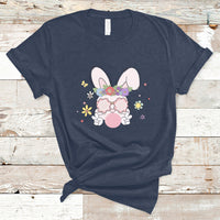 Cute Easter Bunny Head Glasses Bubblegum Flower Easter Day T-Shirt - Wonder Print Shop