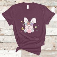 Cute Easter Bunny Head Glasses Bubblegum Flower Easter Day T-Shirt - Wonder Print Shop