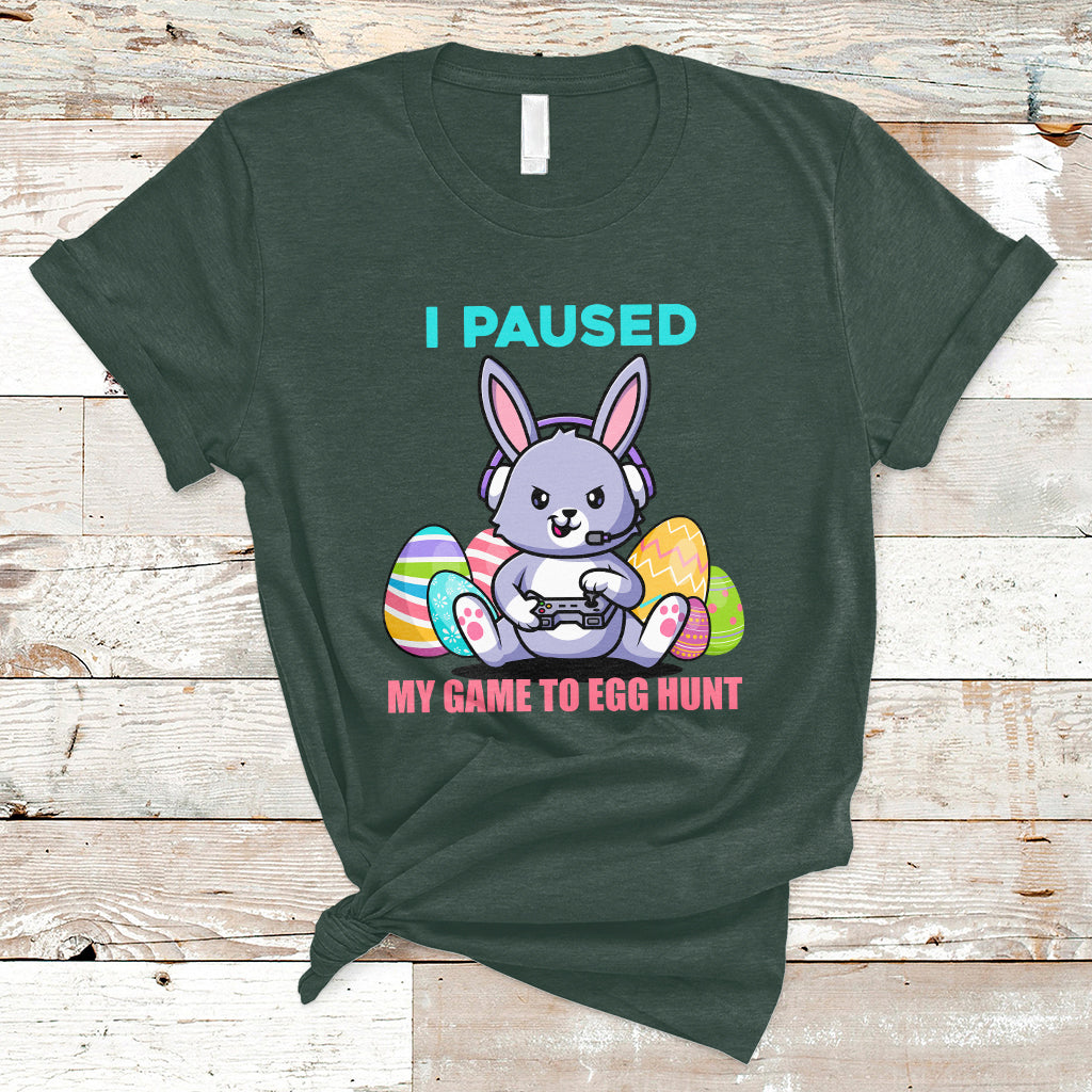 I Paused My Game To Egg Hunt Funny Easter Gamer Boys Kids T-Shirt - Wonder Print Shop