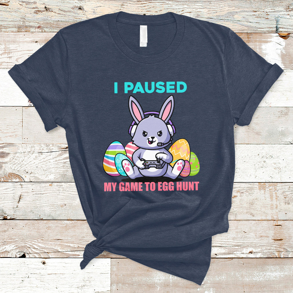 I Paused My Game To Egg Hunt Funny Easter Gamer Boys Kids T-Shirt - Wonder Print Shop