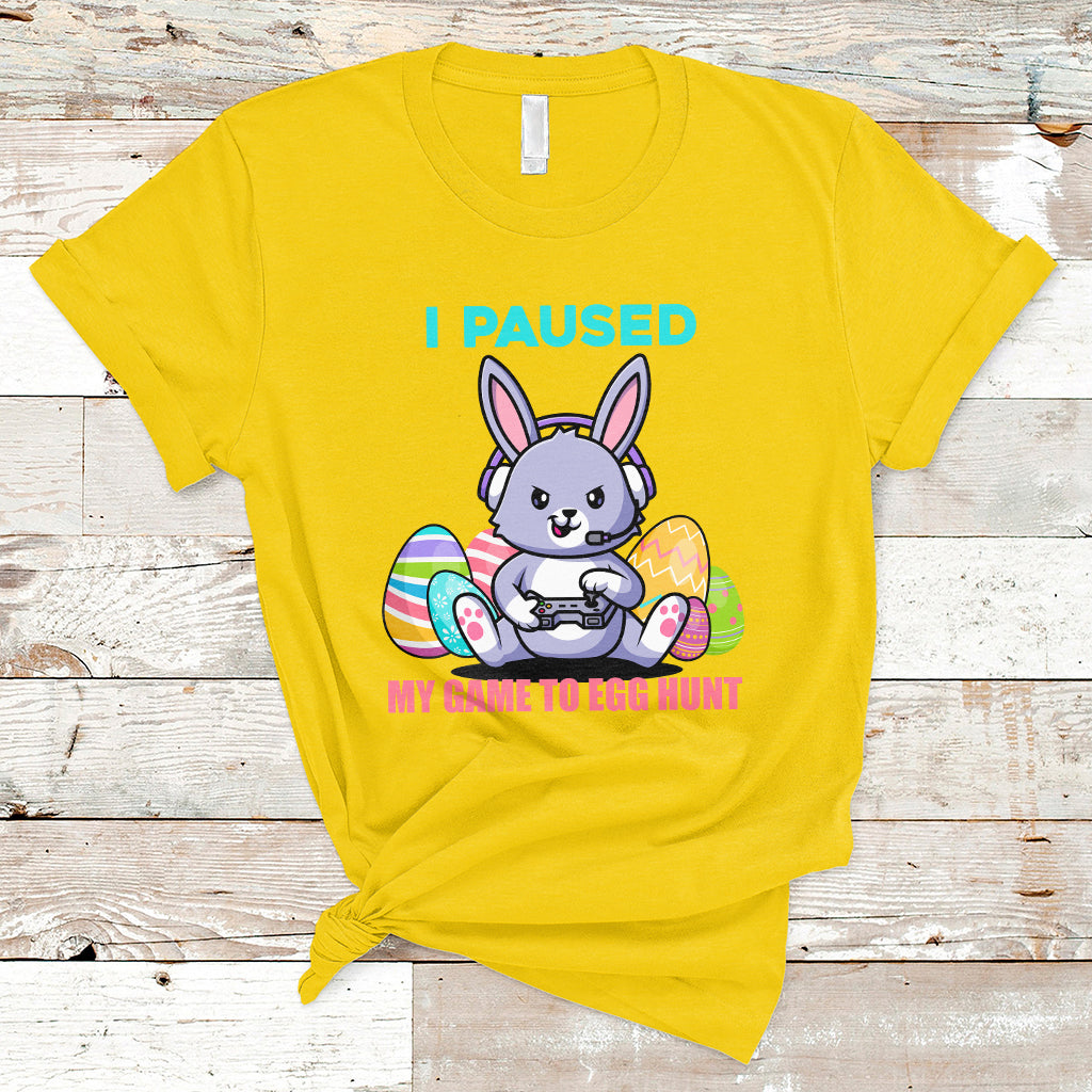 I Paused My Game To Egg Hunt Funny Easter Gamer Boys Kids T-Shirt - Wonder Print Shop