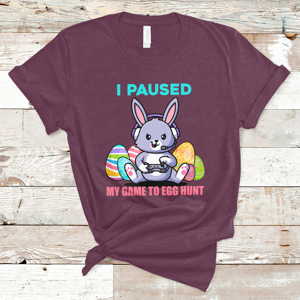 I Paused My Game To Egg Hunt Funny Easter Gamer Boys Kids T-Shirt - Wonder Print Shop