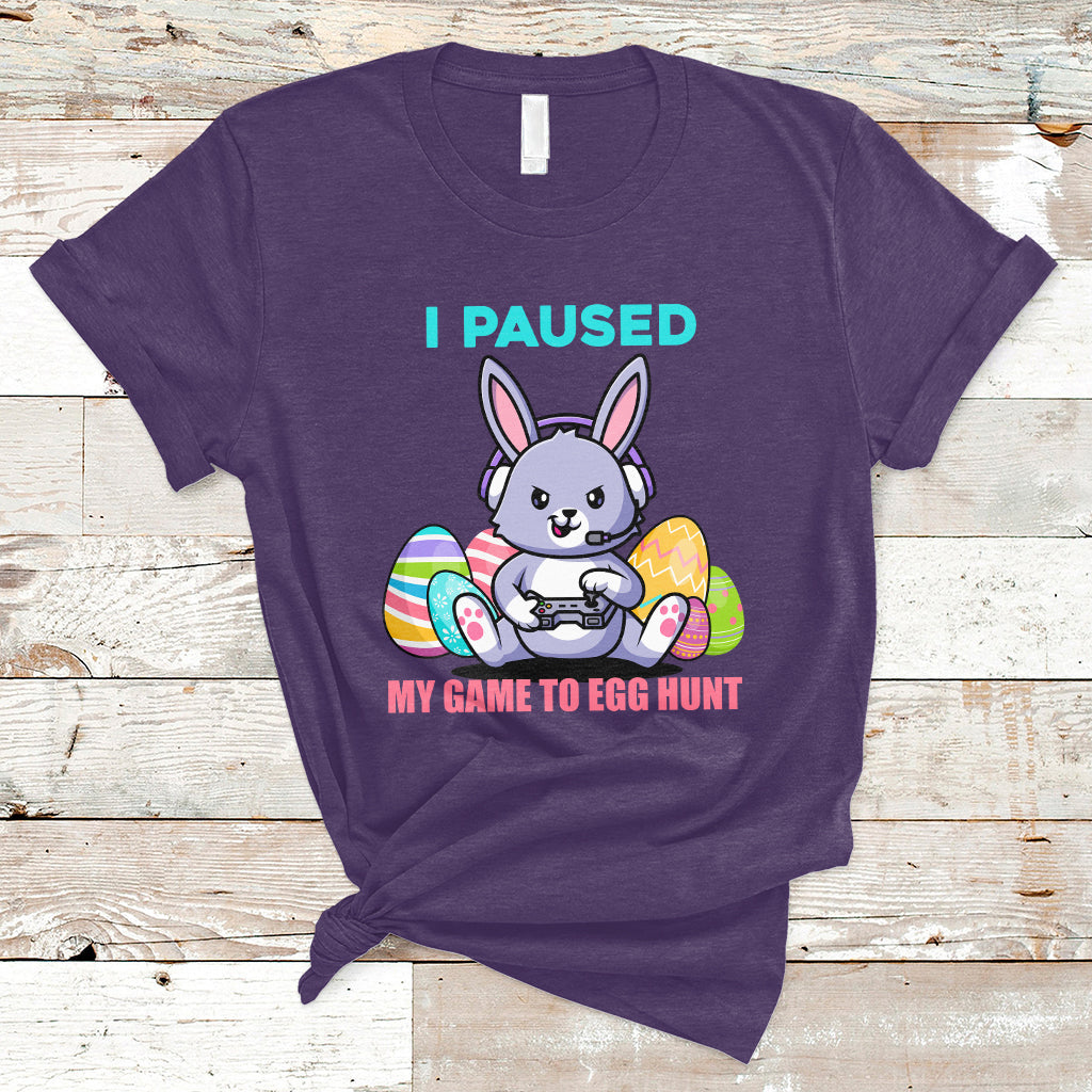 I Paused My Game To Egg Hunt Funny Easter Gamer Boys Kids T-Shirt - Wonder Print Shop