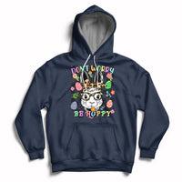 Don't Worry Be Hoppy Rabbit Cute Easter Bunny Head Retro Hoodie - Wonder Print Shop