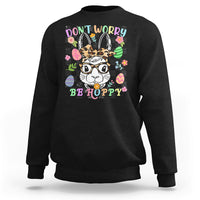 Don't Worry Be Hoppy Rabbit Cute Easter Bunny Head Retro Sweatshirt - Wonder Print Shop