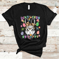 Don't Worry Be Hoppy Rabbit Cute Easter Bunny Head Retro T-Shirt - Wonder Print Shop