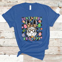 Don't Worry Be Hoppy Rabbit Cute Easter Bunny Head Retro T-Shirt - Wonder Print Shop