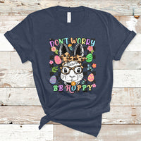 Don't Worry Be Hoppy Rabbit Cute Easter Bunny Head Retro T-Shirt - Wonder Print Shop