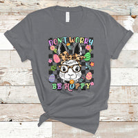 Don't Worry Be Hoppy Rabbit Cute Easter Bunny Head Retro T-Shirt - Wonder Print Shop