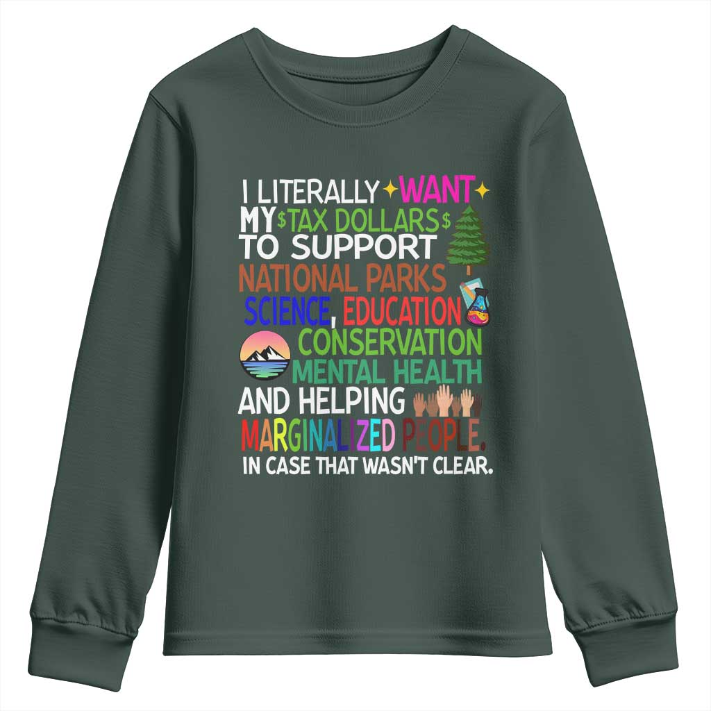 I Literally Want My Tax Dollars To Support National Park Youth Sweatshirt