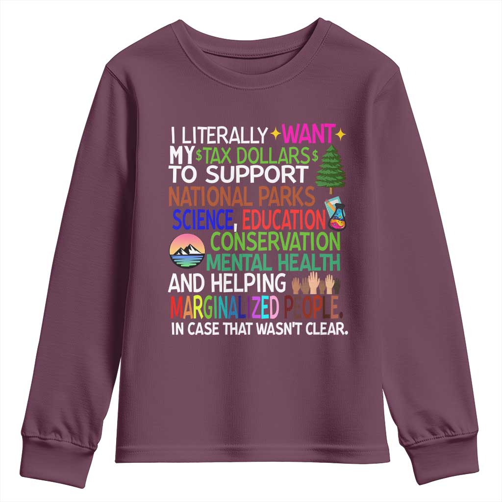 I Literally Want My Tax Dollars To Support National Park Youth Sweatshirt