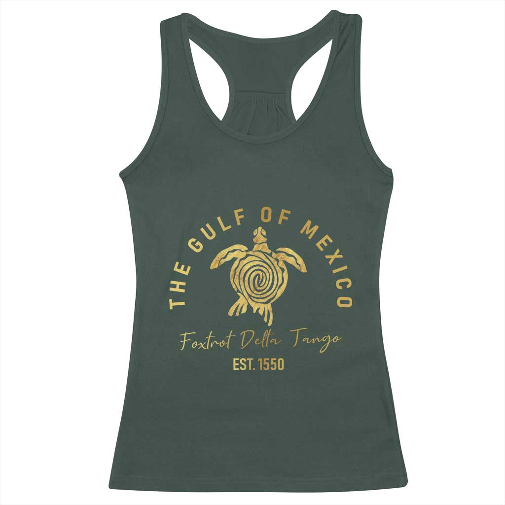 Gulf Of Mexico Turtle Racerback Tank Top Foxtrots Deltas Tangos