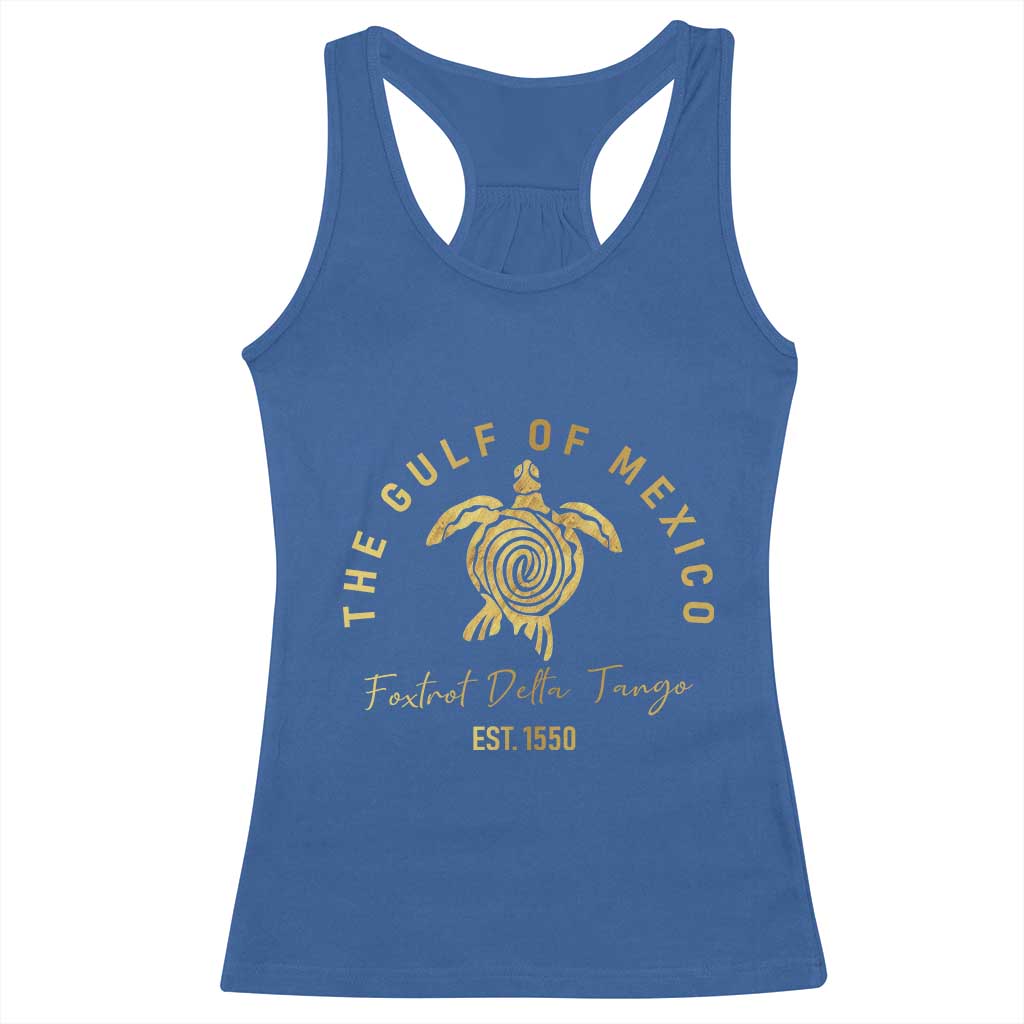 Gulf Of Mexico Turtle Racerback Tank Top Foxtrots Deltas Tangos