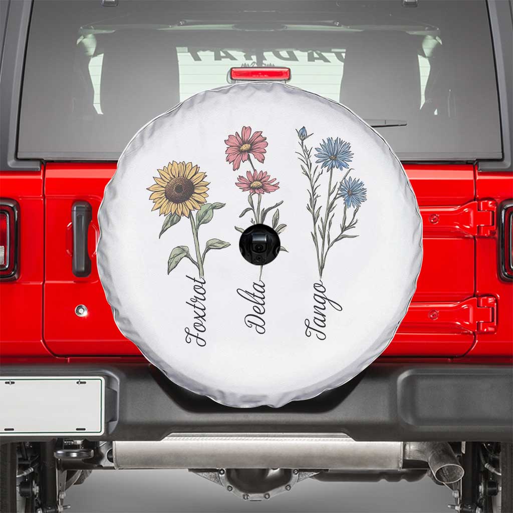 Floral FDT Foxtrot Delta Tango Spare Tire Cover Funny Offensive Retro