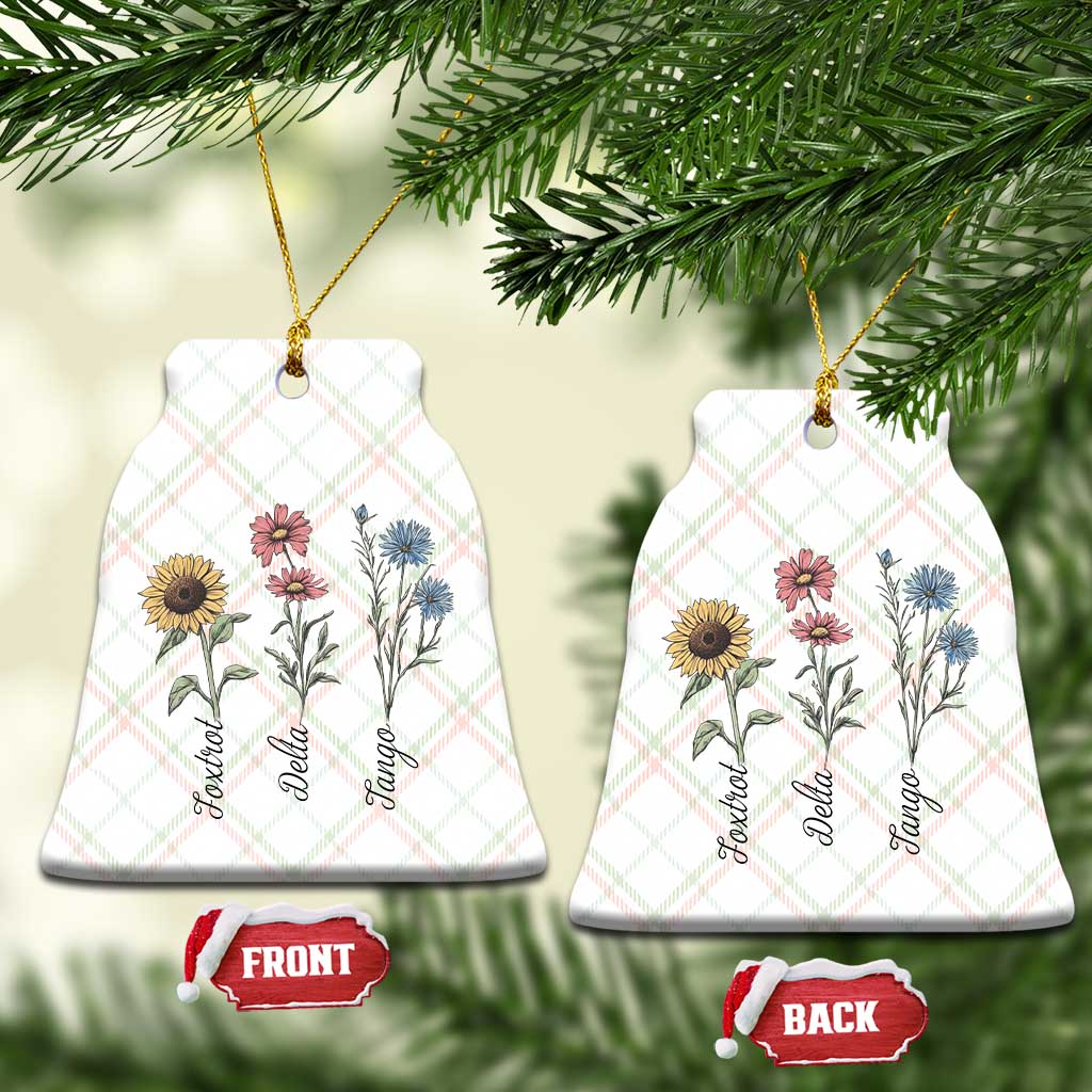 Floral FDT Foxtrot Delta Tango Ceramic Ornament Funny Offensive Retro - Wonder Print Shop