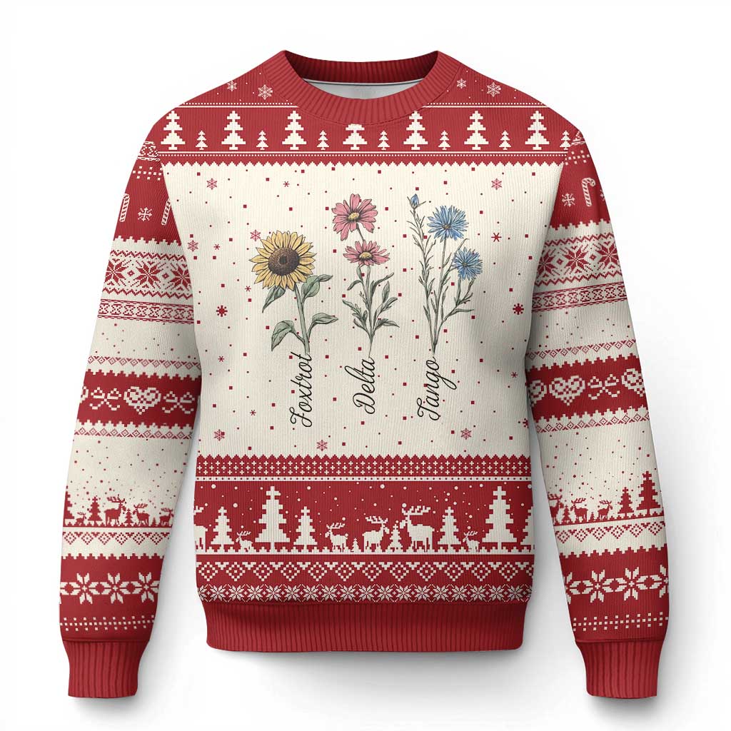 Floral FDT Foxtrot Delta Tango Ugly Christmas Sweater Funny Offensive Retro - Wonder Print Shop