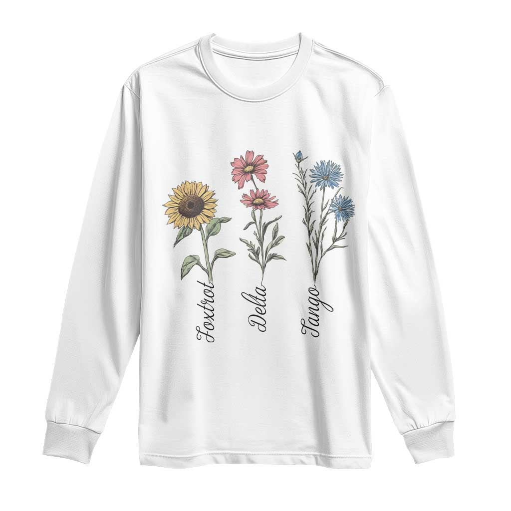 Floral FDT Foxtrot Delta Tango Long Sleeve Shirt Funny Offensive Retro