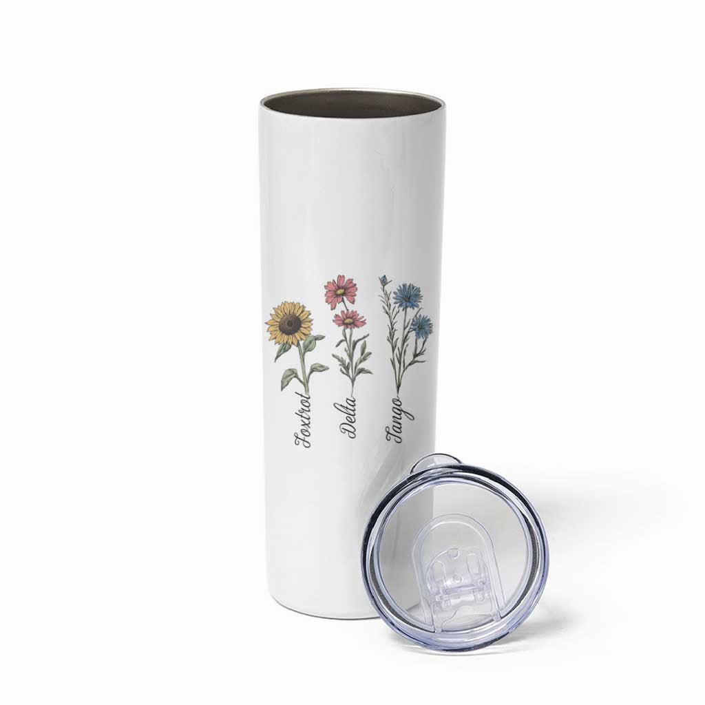 Floral FDT Foxtrot Delta Tango Skinny Tumbler Funny Offensive Retro