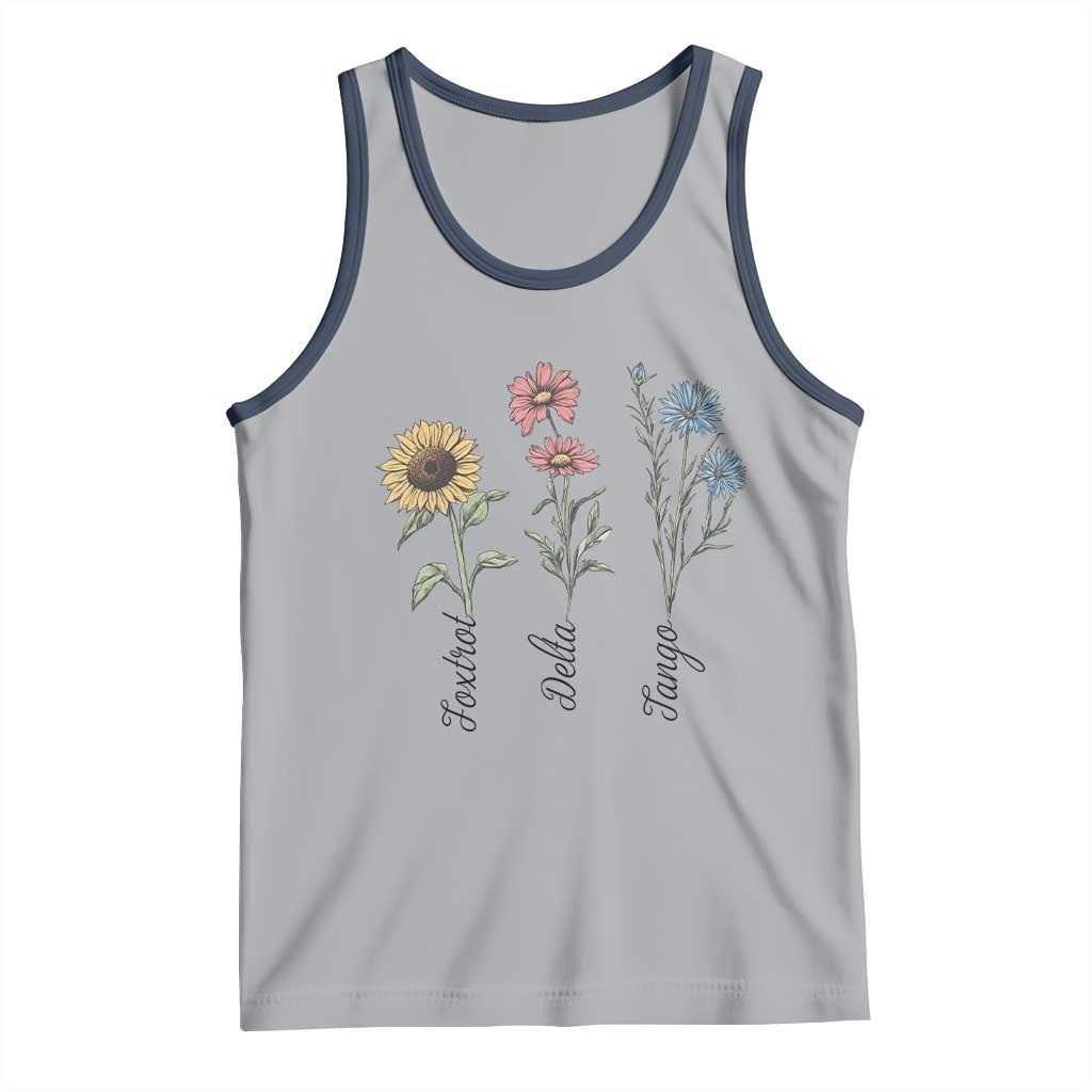 Floral FDT Foxtrot Delta Tango Tank Top Funny Offensive Retro