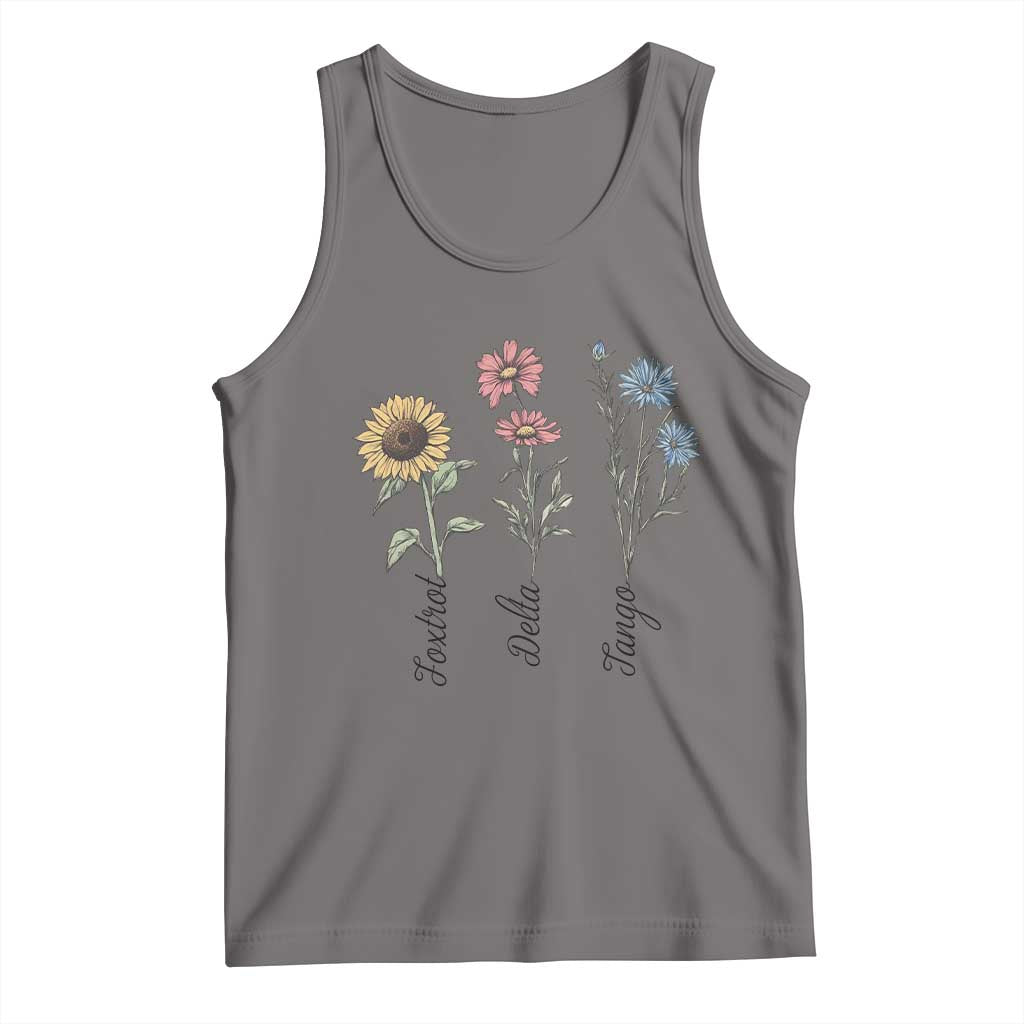 Floral FDT Foxtrot Delta Tango Tank Top Funny Offensive Retro