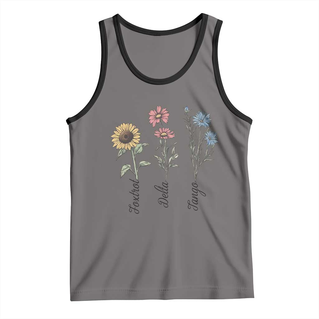 Floral FDT Foxtrot Delta Tango Tank Top Funny Offensive Retro