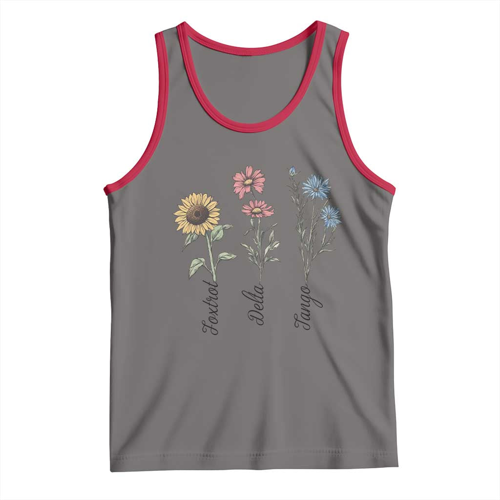 Floral FDT Foxtrot Delta Tango Tank Top Funny Offensive Retro