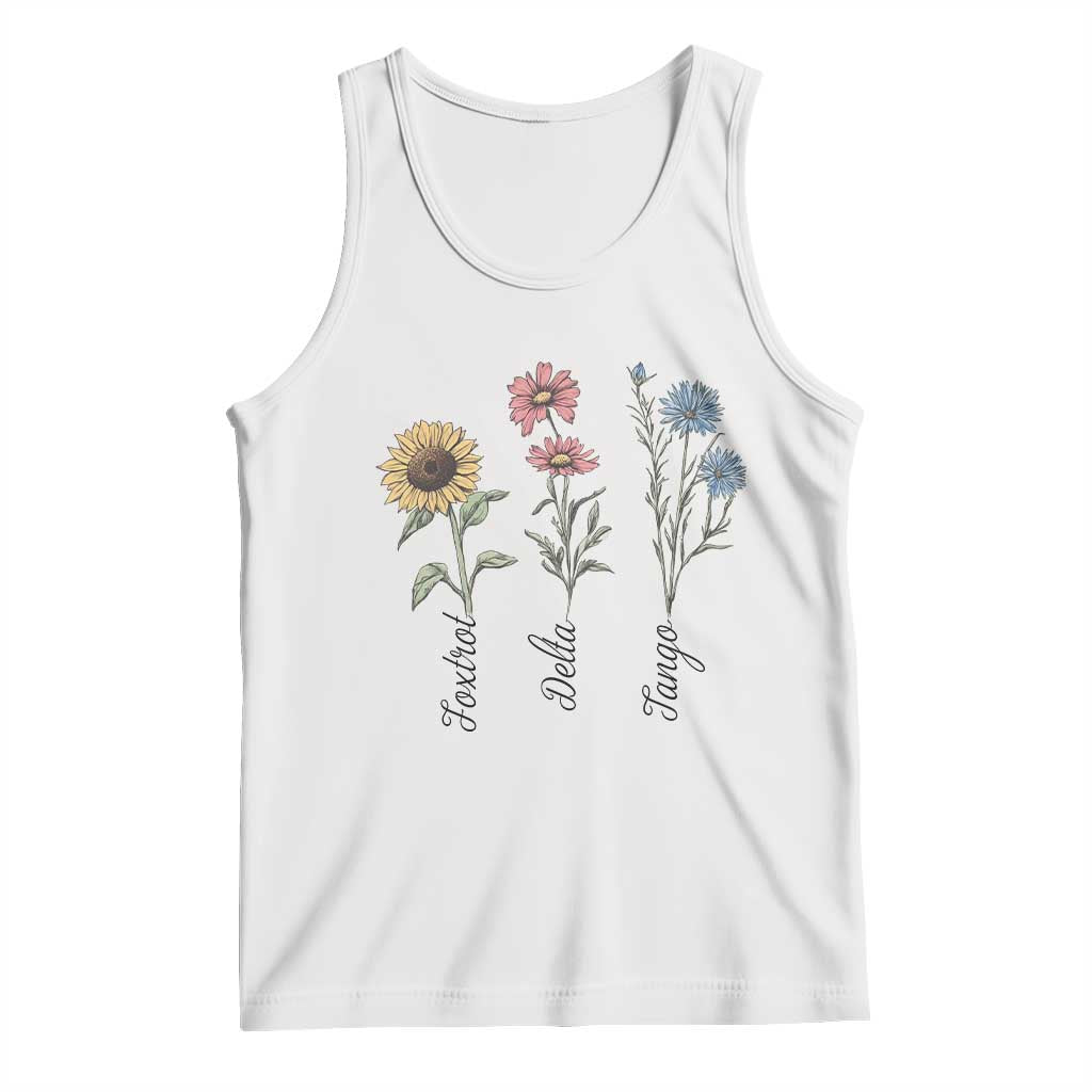 Floral FDT Foxtrot Delta Tango Tank Top Funny Offensive Retro