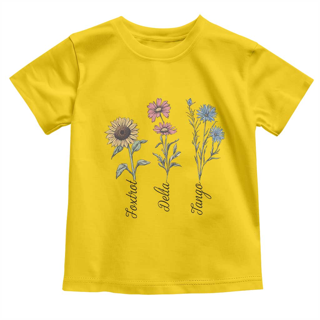 Floral FDT Foxtrot Delta Tango Toddler T Shirt Funny Offensive Retro