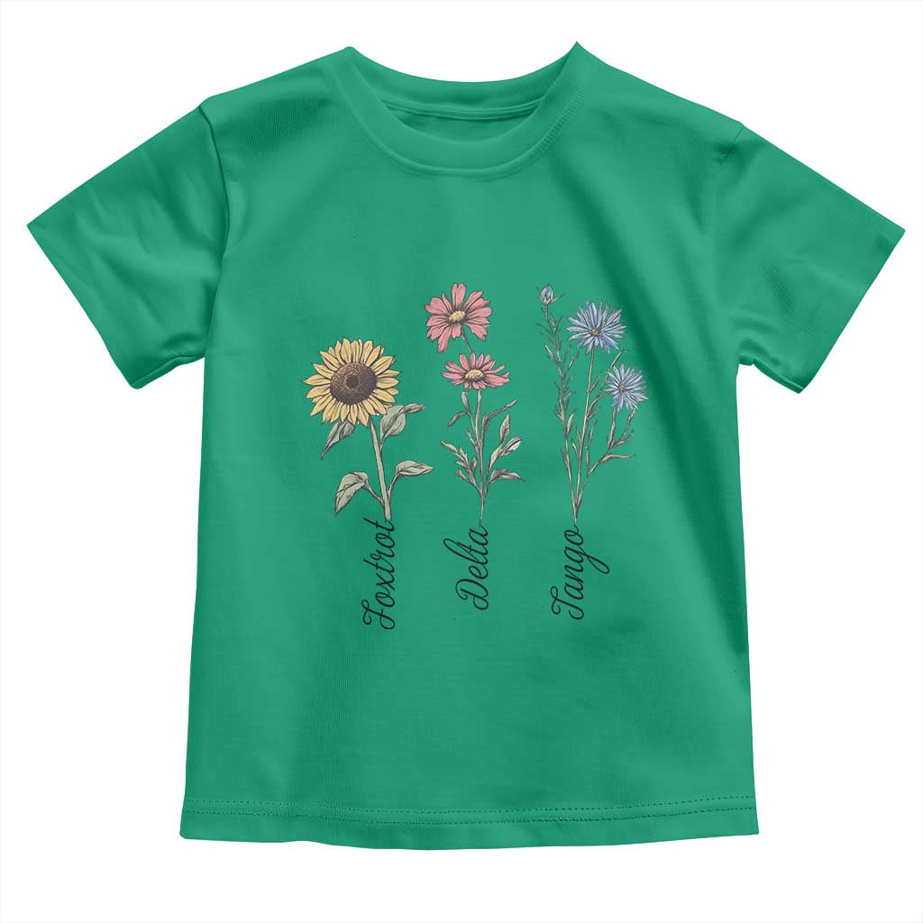 Floral FDT Foxtrot Delta Tango Toddler T Shirt Funny Offensive Retro