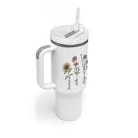 Floral FDT Foxtrot Delta Tango Tumbler With Handle Funny Offensive Retro