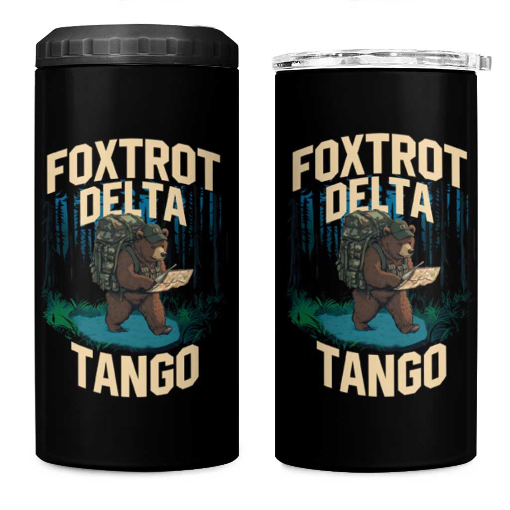 Foxtrots Deltas Tangos Funny Bear Resist 4 in 1 Can Cooler Tumbler Protect Our National Parks