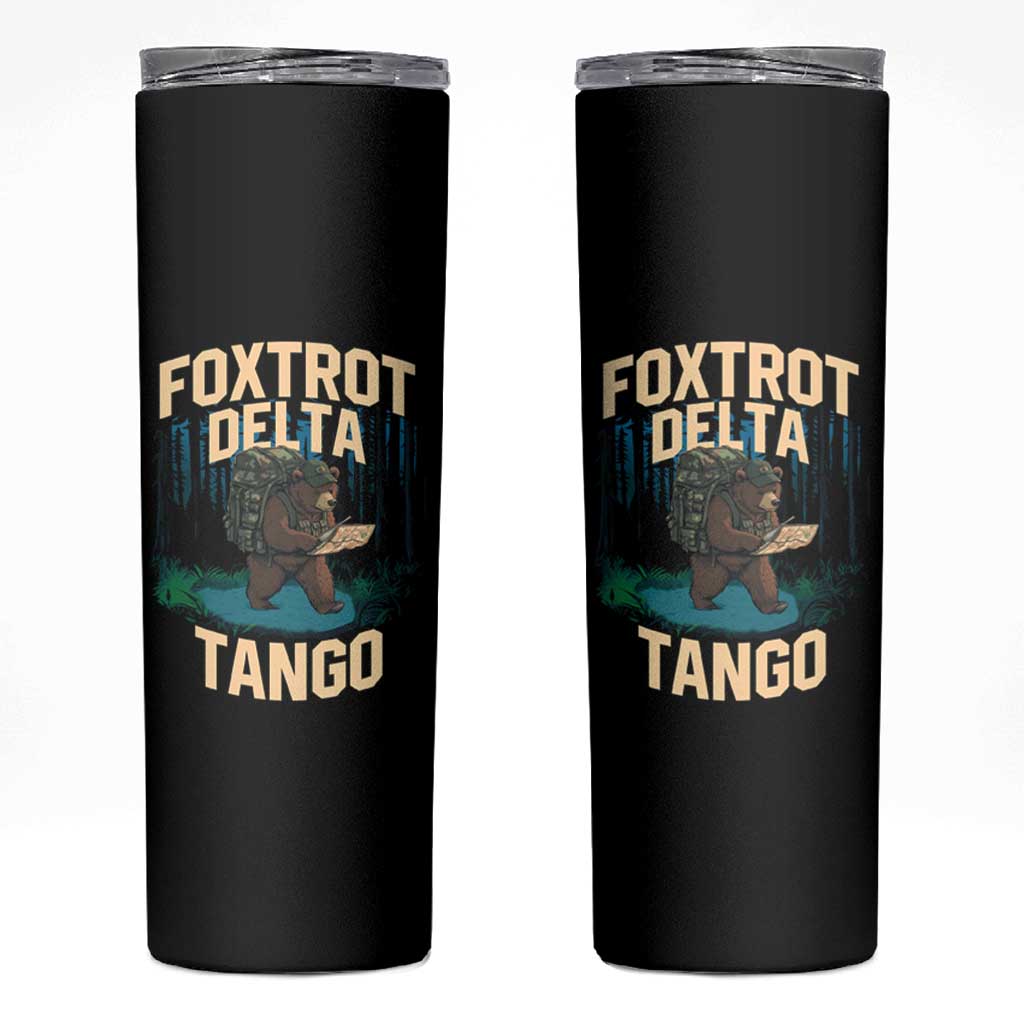 Foxtrots Deltas Tangos Funny Bear Resist Skinny Tumbler Protect Our National Parks