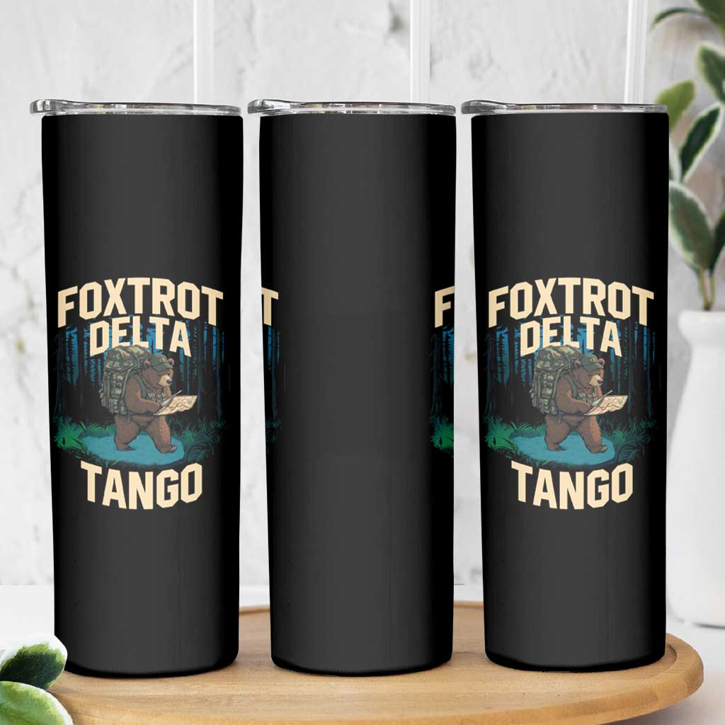 Foxtrots Deltas Tangos Funny Bear Resist Skinny Tumbler Protect Our National Parks
