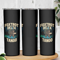 Foxtrots Deltas Tangos Funny Bear Resist Skinny Tumbler Protect Our National Parks