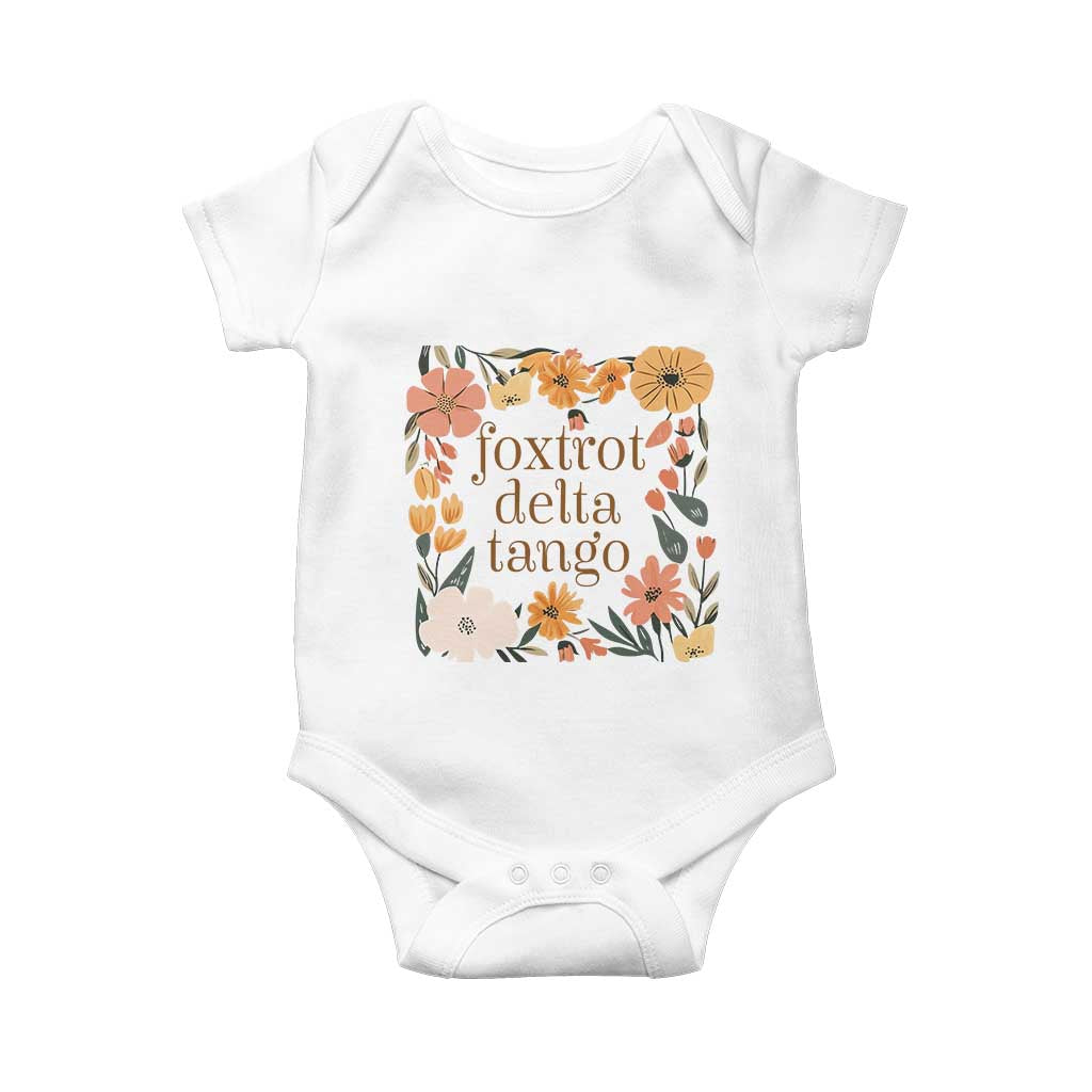 Foxtrots Deltas Tangos Boho Floral Baby Onesie Funny Offensive