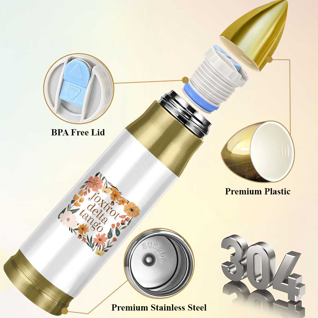 Foxtrots Deltas Tangos Boho Floral Bullet Tumbler Funny Offensive