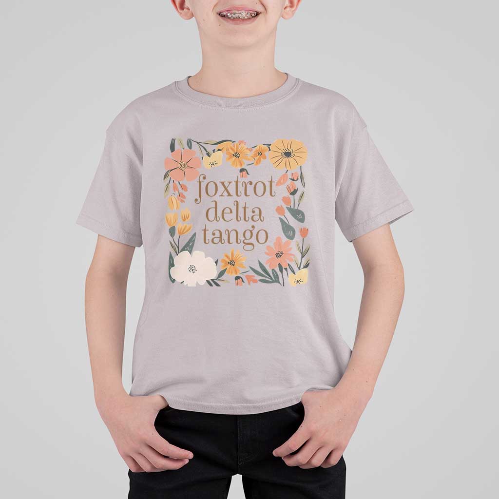 Foxtrots Deltas Tangos Boho Floral T Shirt For Kid Funny Offensive Retro