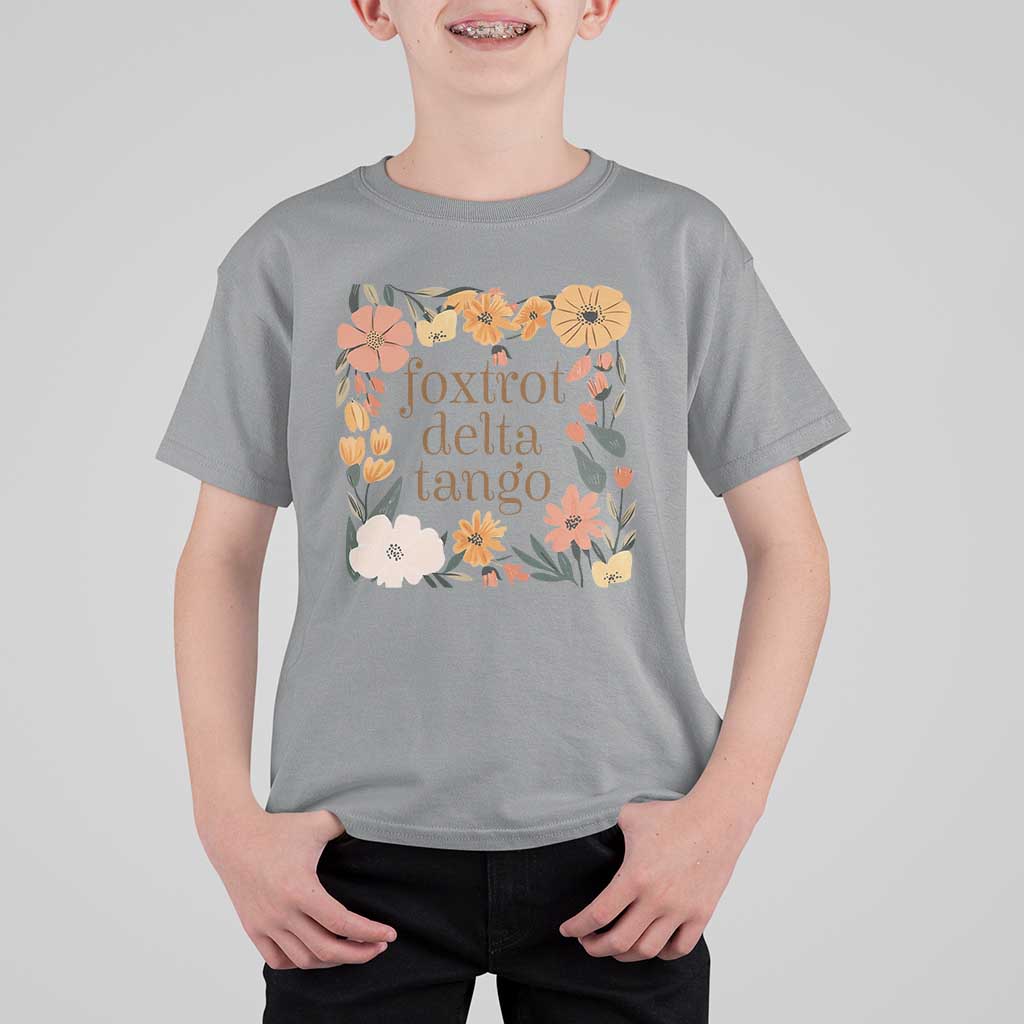 Foxtrots Deltas Tangos Boho Floral T Shirt For Kid Funny Offensive Retro