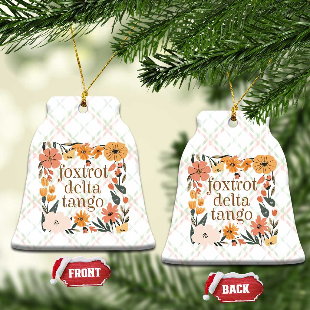 Foxtrots Deltas Tangos Boho Floral Ceramic Ornament Funny Offensive - Wonder Print Shop