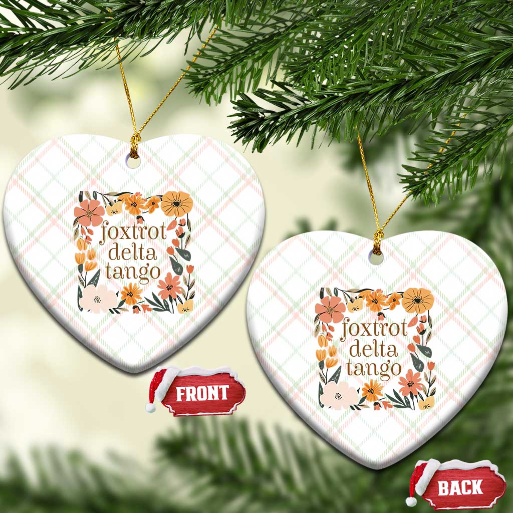 Foxtrots Deltas Tangos Boho Floral Ceramic Ornament Funny Offensive - Wonder Print Shop